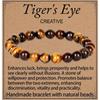 Браслет Тигровый глаз Ручной работы Натуральный драгоценный камень Эластичный браслет Кристальные бусины Ювелирные изделия Подарки для женщин мужчин