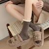 Solid Lace Ruffle Women Socks Japanese Fashion Middle-tube Lace Socks Women Korean Style Solid Color Black White Gray Long Socks