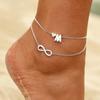 Letter Double Foot Chain Infinite Love Chain Women's Foot Chain Summer Gift Beach Gift For Mother