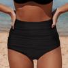 Women's High Waisted Swim Bottom Ruched Bikini Tankini Swimsuit Briefs Plus Size