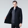 Мужское двухстороннее шерстяное пальто зимнее воротник-стойка съемный пуховик среднего возраста шерстяное шерстяное теплое пальто с воротником из норки