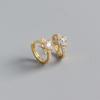 Cute Stars White Zircon Round Stone Small Pentagram Hoop Earrings for Women Vintage Minimalist Gold Silver Color Wedding Jewelry