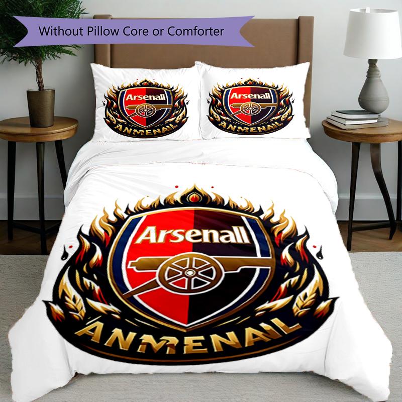 3pcs Duvet Cover Set (1*Duvet Cover + 2*Pillowcase, Without Core),football team.C Print Bedding Set, Bedroom Decor, All‑Season, Birthday Gift
