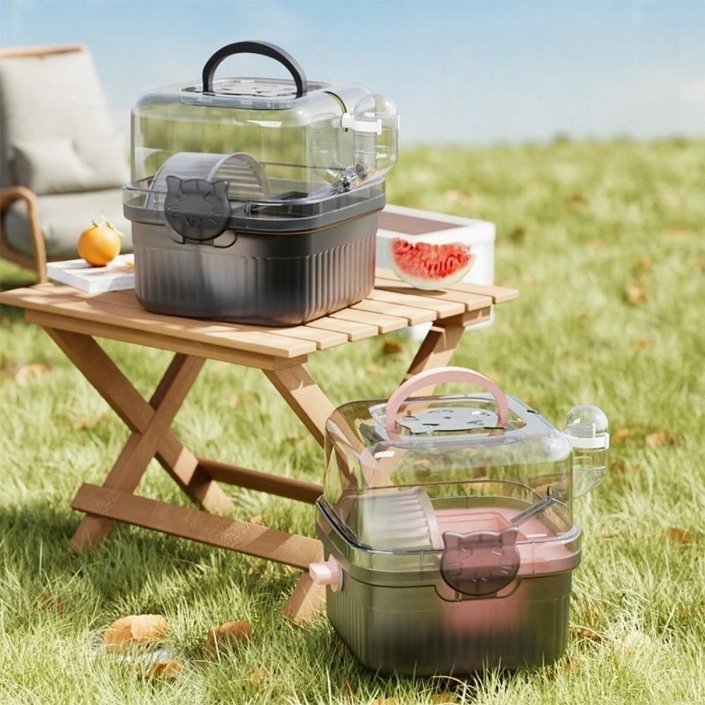 With Handle Hamster Travel Cage Breathable Hamster Habitat New Pet Carrying Box  Travel Use