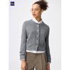 Gu Puff Knit Crew Neck Short Cardigan