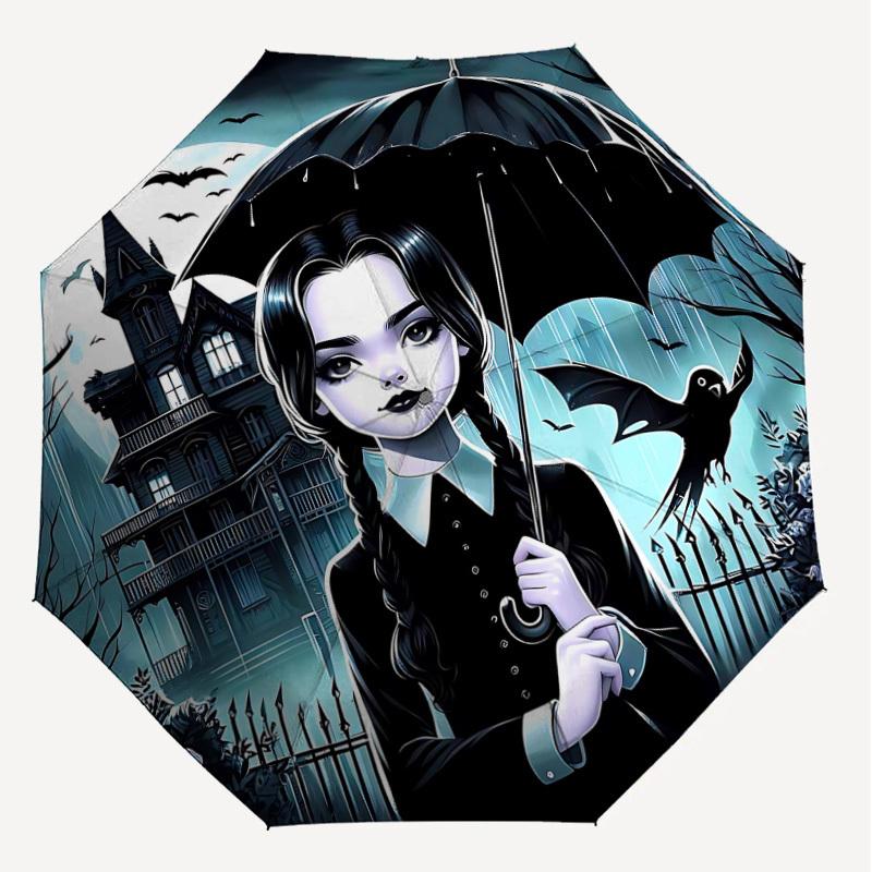 1PC haunted house umbrella Umbrella-8-Rib Reinforced, Automatic Open, Lightweight & Durable, Cute Fashion Accessory for Outdoor, W134