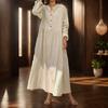 Summer Women Loose Dress Cotton Linen Dress Plian Long Maxi Dress Kaftan