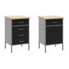 Workbench with Storage 5 pcs Black Engineered Wood and Steel