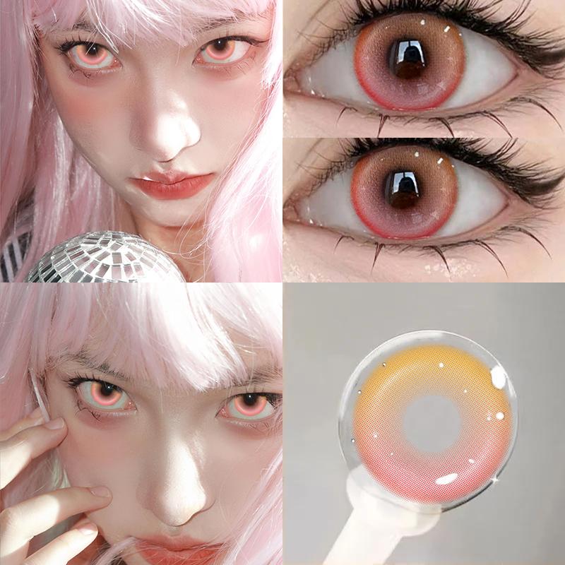 Цветные контактные линзы MILLCREEK, 2 шт., зеленые/розовые/синие/фиолетовые линзы, контактные линзы для косплея, ежегодное использование