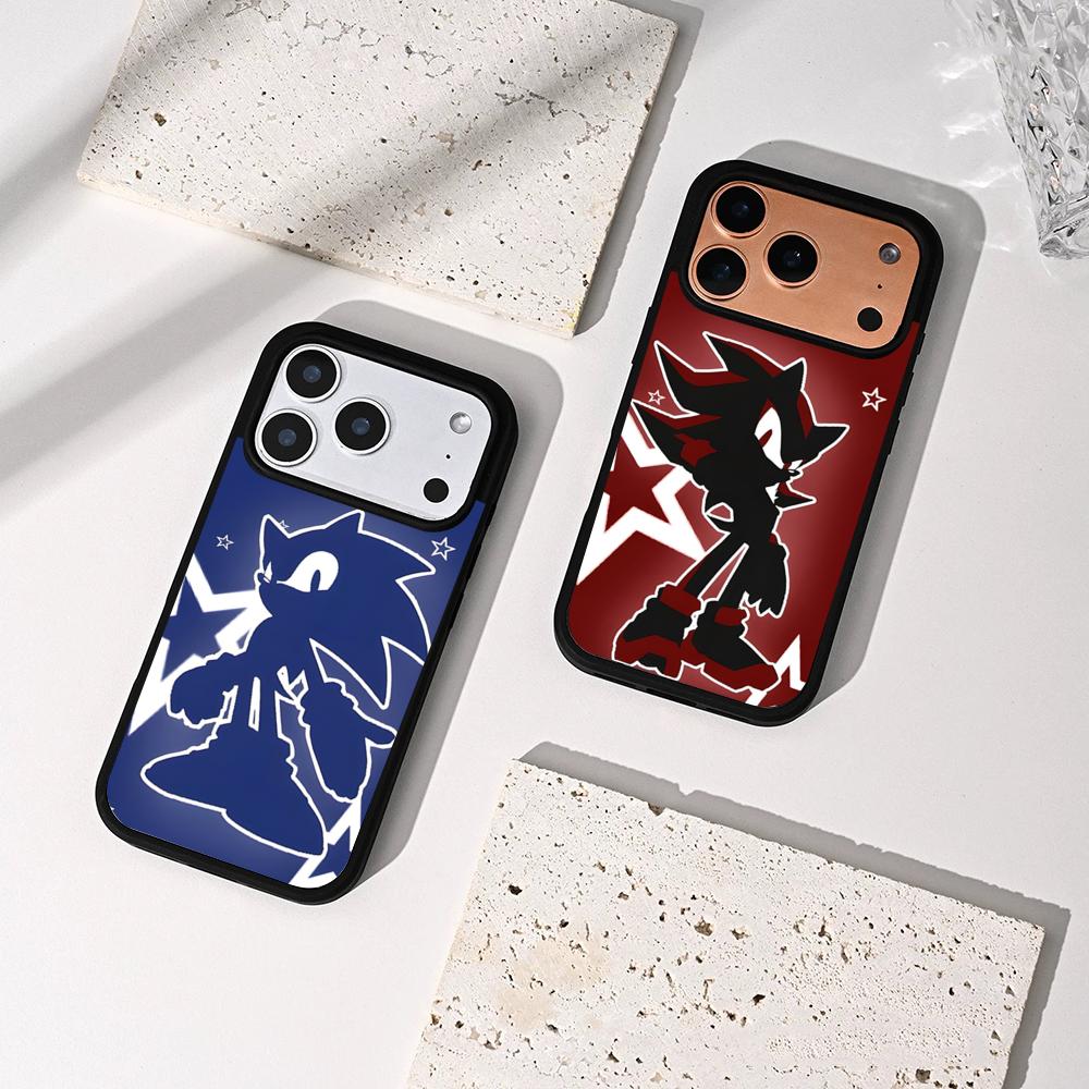 Anime Game S-Sonic Phone Case For IPhone 17 Air 16 15 14 Plus 13 12 11 Pro Max Dual Tone Hard PC Fashion Protective Cover