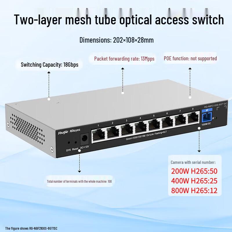 Ruijie RG-NBF2100S-8GT1SC Layer 2 Managed Gigabit Access Switch