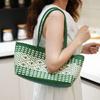 Vacation Style Weave Bag Hollow Out Plastic Handbag Trendy PVC Vegetable Basket Bag  Shopping