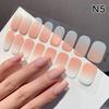 16Pcs/Sheet Semi-Cured Gel Nail Polish Sticker Long-Lasting Extension Cream Nail Decal Full Cover Gradient Color Cured Slider