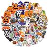 2026 50pcs Laser Flash Halloween Stickers Holographic Vinyl Trunk Mug Cup Sticker Waterproof Removable Sticker Halloween Decor