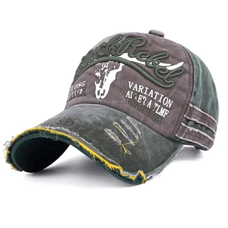 Sports Outdoor Women And Men Pattern Head Cow Cap Baseball Stitching Stitched Embroidered Alphabet Vintage Cotton Washed Neutral Gender For Hats