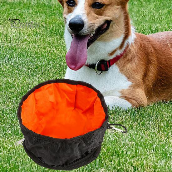 Collapsible Dog Bowl Leak-Proof Waterproof Safe Outdoor Folding Pet Bowl with Buckle And Zipper for Camping Hiking Dogs Cats Food Water