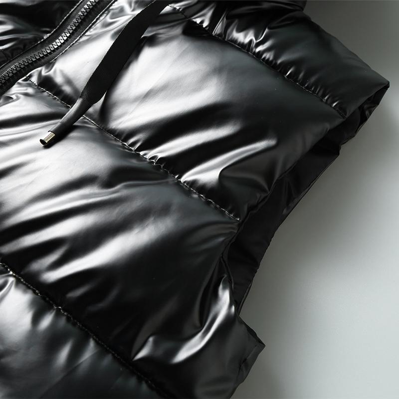 Теплый стеганый жилет, мужская новая мода, толстые черные куртки без рукавов, осенне-зимнее пальто на молнии с капюшоном, мужской жилет больших размеров