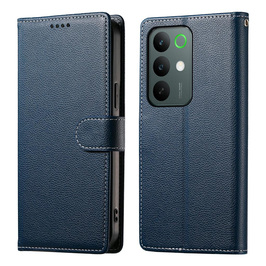 Для Realme C85 5G Чехол Магнитная застежка Текстура личи Кожаный кошелек Чехол для телефона с ремешком на запястье