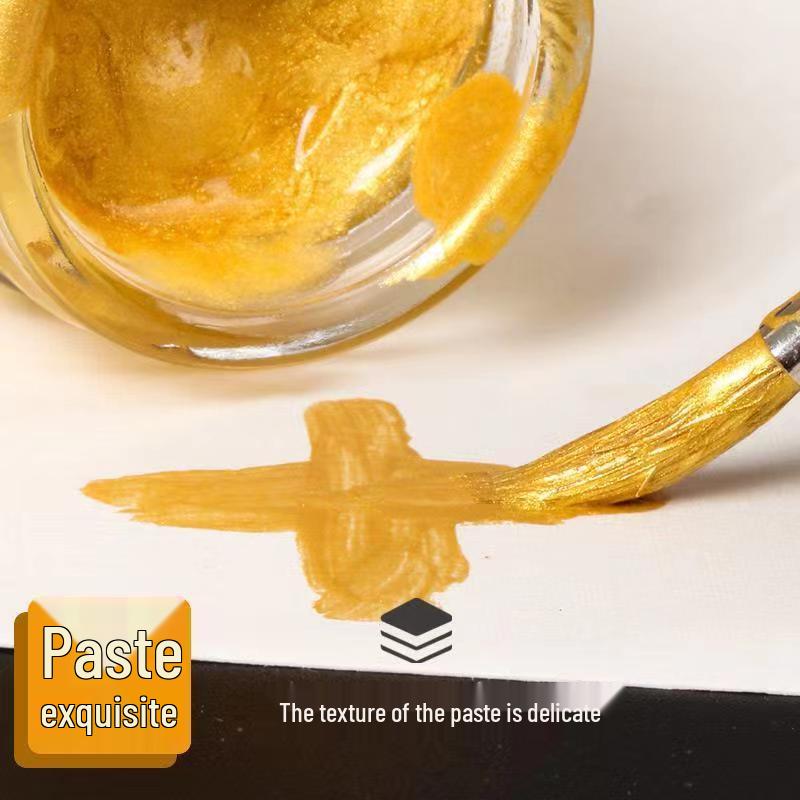 Pentel 30ml Gold & Silver Gouache Paints: Poster Color with Fluorescent Gold Powder