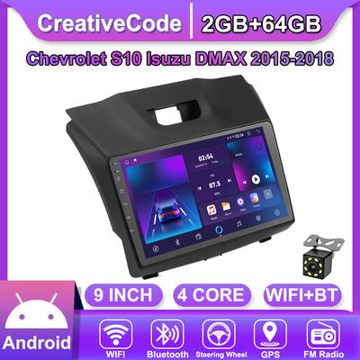 Автомобильная магнитола Android Car-Play для Chevrolet S10 Isuzu DMAX 2015-2018 Мультимедийный плеер Головное устройство Стерео Навигация GPS BT WIFI, 2+64 ГБ