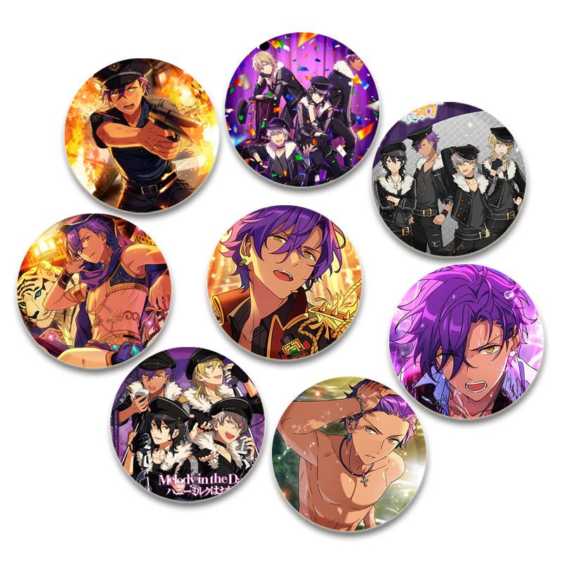 32/44/58mm Ensemble Stars Idol Brooch Round Cartoon Cosplay Badge Adonis Otogari Icons Lapel Pins for Backpack Gift Accessory