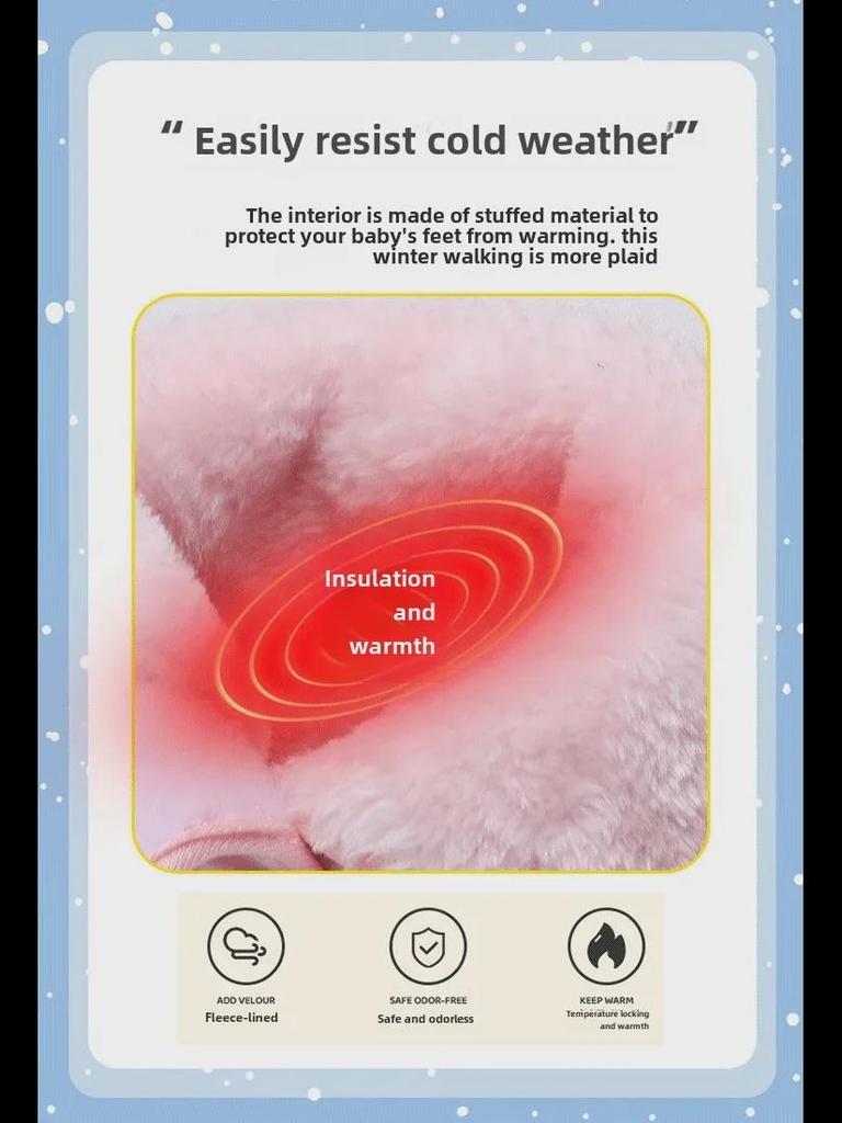 Детские водонепроницаемые зимние ботинки для снега - нескользящие, с утолщенной бархатной подкладкой для мальчиков и девочек