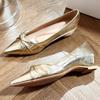 Fashion Pleated Slip-on Anti-slip Wear-resistant Low-heeled Shoes Autumn New Pointed Toe Shallow Mouth Soft Sole Anti-slip Single Shoes