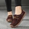 Arrival Women Casual Shoes  Suede Leather Flats Sneakers Lace Up Moccasins Ladies Shoes Fashion Loafers Plus Size 35-42