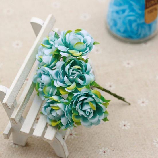 6шт искусственный шелк поддельные цветы цветочный свадебный букет вечерние украшения дома