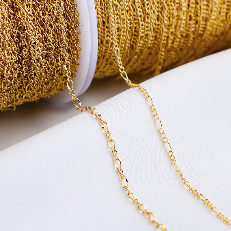 Позолоченная 14K цепочка-удлинитель с подвеской-арахисом «Мать и ребенок» для изготовления украшений своими руками