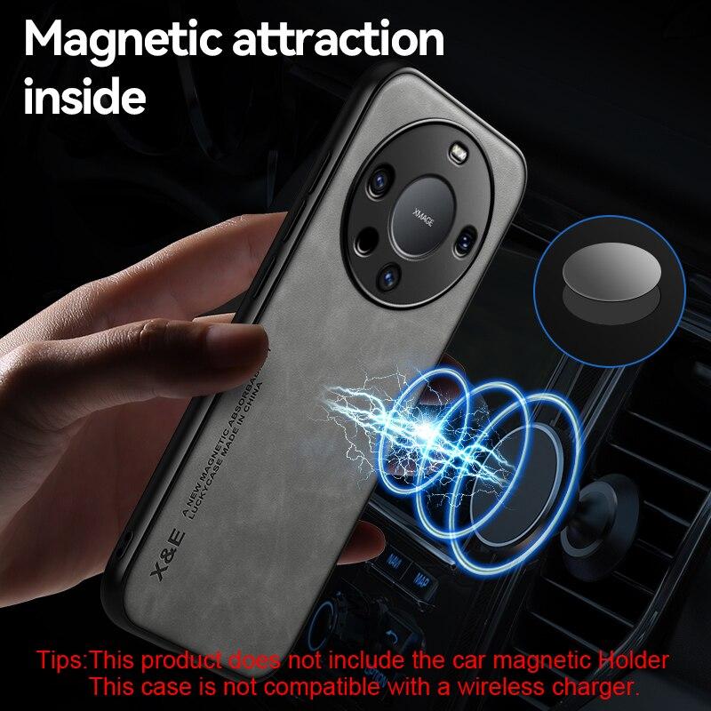 KEYSION Роскошный кожаный чехол в стиле ретро для Huawei Mate 60 Pro + 50 Pro, мягкий силиконовый + противоударный чехол для телефона из поликарбоната для HONOR X9A 5G