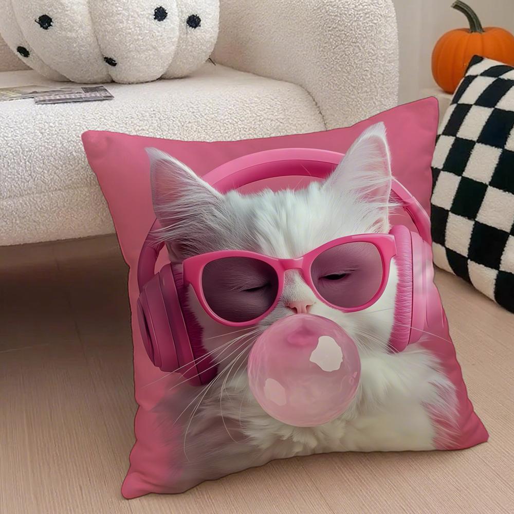 Cute Colorful Art Animal Bubble Fashion Tiger Cushion Cover Throw Pillow Cover Hidden Button Durable Polyester Chair Cushion