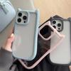 Korean 3d Cat Ear Transparent Case For Iphone 15 14 13 12 Pro Max Kawaii Cover Cute Funny Candy Color Shockproof Back Phone Case