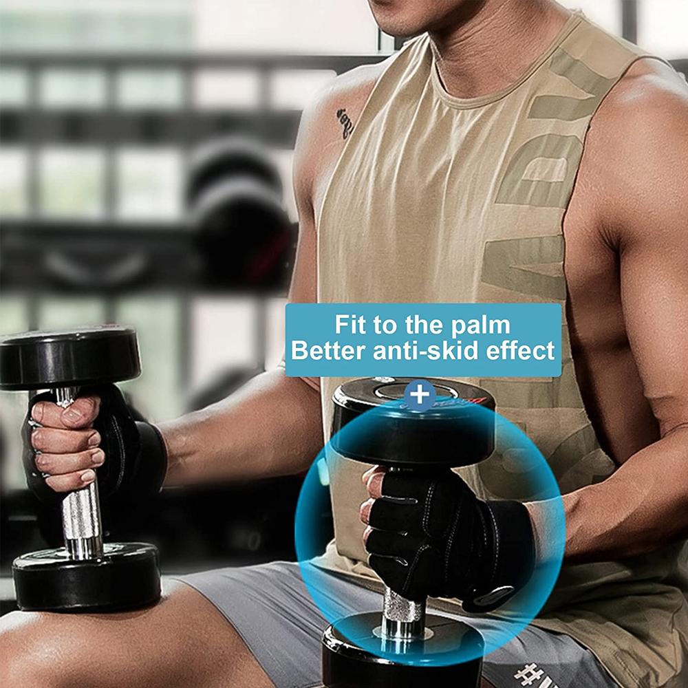 1 пара перчаток для тренировок, нескользящие перчатки для тяжелой атлетики, превосходный захват и защита ладоней для тяжелой атлетики, фитнеса, тренажерного зала, велоспорта