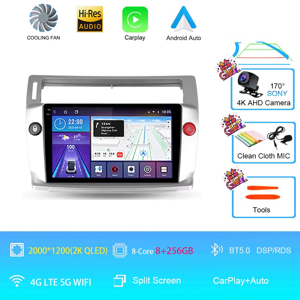 Android 14 Для Citroen C4 C-Triomphe Quatre 2004-2014 Автомагнитола Мультимедиа Видео Carplay 2Din DVD Головное устройство Стерео Динамик Аудио