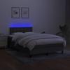 Box Spring Bed with Mattress & LED Dark Grey 120 x 190 cm Fabric