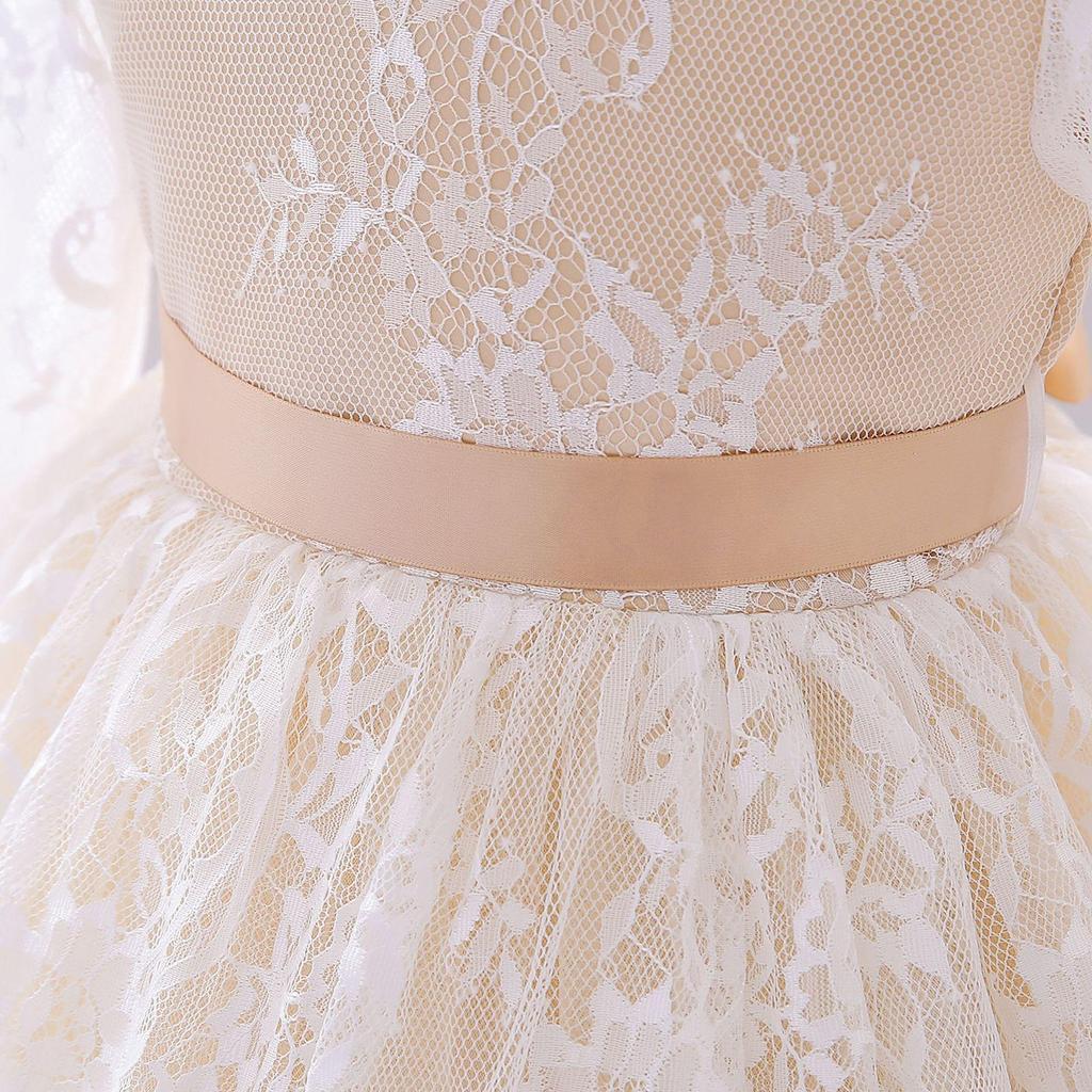 Платье подружки невесты с большим бантом для девочек на крестины 1 года, платье принцессы на день рождения, костюм, вечернее свадебное платье с короткими рукавами