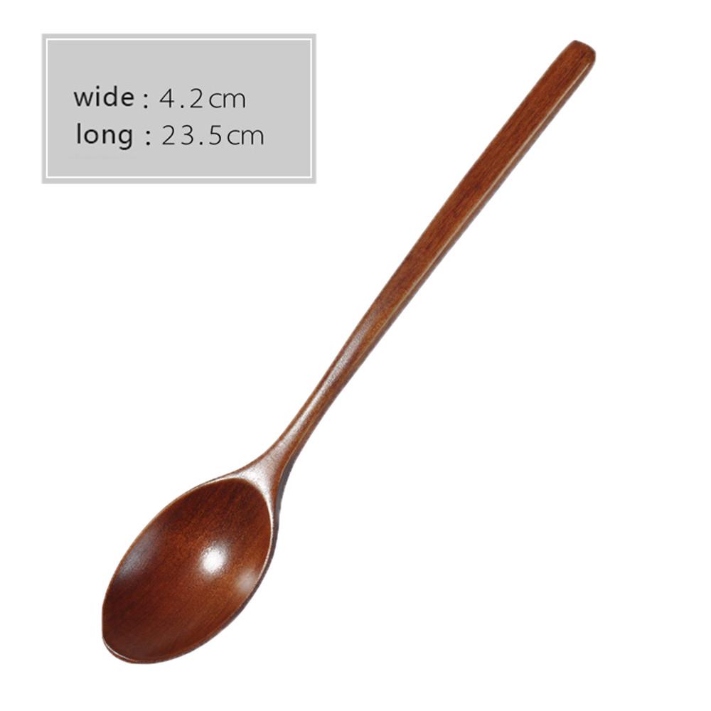 Wooden Spoon Fork Bamboo Kitchen Cooking Utensil Tools Soup-Teaspoon Tableware