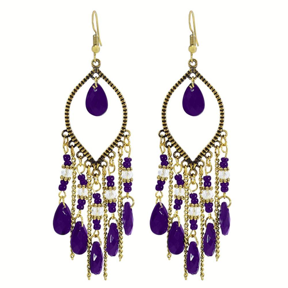 Подарочные серьги с длинными кисточками в этническом стиле, хрустальные бусины, свадебные серьги в стиле Богемия, женские серьги-подвески