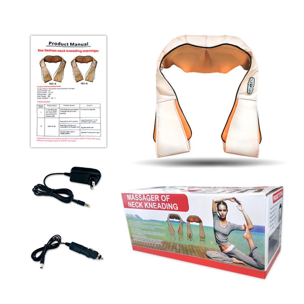 Электрический массажер для шеи, спины, подушка шиацу, инфракрасный нагревательный роликовый массажер, релаксация плеч, тела