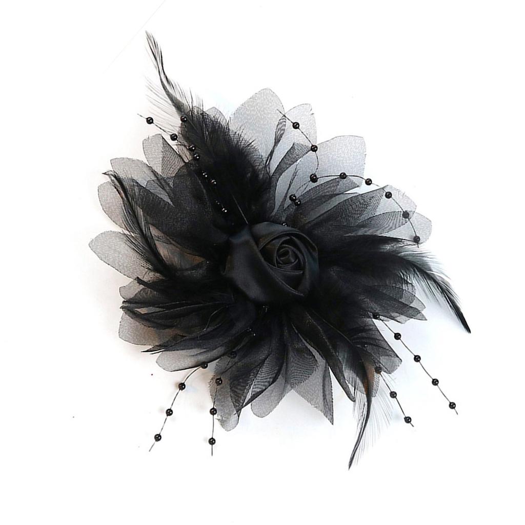 Feathered Organza Rose Flower Appliques Silk Flower Craft Project Making Materials 3D Flower Patches Sewing On Applique