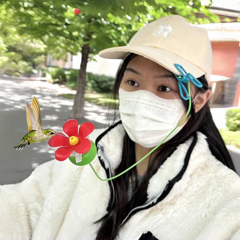 10 мл Мини-кормушка для колибри с зажимом Легко чистить и наполнять Пластиковая палочка с зажимом для шляпы Кормушка для колибри