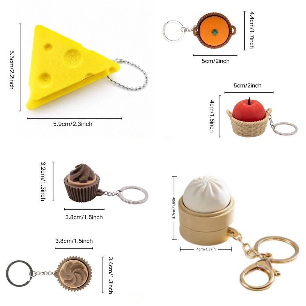 Simulation Finger Button Pendant 3D Printed Calming Keychain Foods Clicker Keychain Bag Pendant