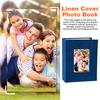 Slip-in Photo Album Linen Cover 50 Pages 100 Pockets 4x6-Inch Wedding Travel Baby Shower Kids Family Anniversary Picture Collection Book