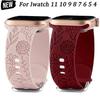 Силиконовый браслет для Apple Watch 11 10 46 мм 42 мм 9-8-7-6-5-4-3-2 С цветочным узором для IWatch Ultra 3 49 мм 45 мм-44-42-41-40-38 мм