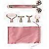 5-in-1 24k Gold Face Massager Electric Rose Quartz 3d Roller Face Lifting Body Facial Gua Sha Jade