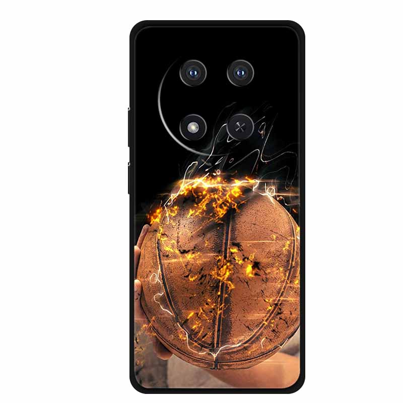 Чехол для Honor X9c X 9 c Цветочки Черный Силикон ТПУ Мягкая Задняя Крышка Для Honor Magic 7 Pro Magic7 5G lite Чехол для Телефона Funda