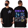 Футболка с мерчем рэпера Dei V Streetwear Хип-Хоп Винтажная с коротким рукавом Мужские Женские Высокое Качество Модная Оверсайз Футболки