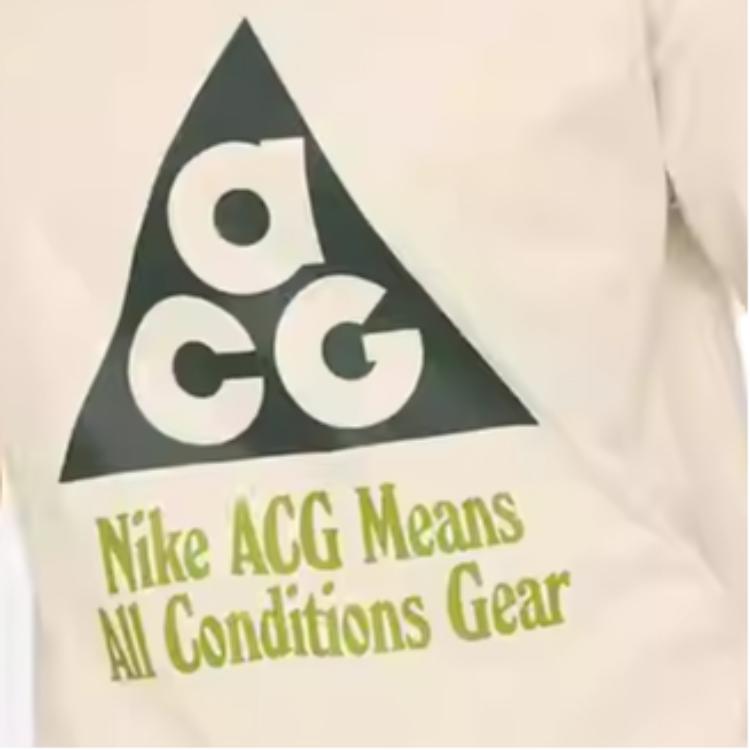 Nike Футболка с короткими рукавами и круглым вырезом с принтом ACG Letter, детские топы бежевого цвета FN9677-104