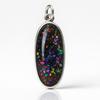 16.8 Ct Natural Ethiopian Multicolor Opal Oval Cut Pendant 925 Sterling Silver